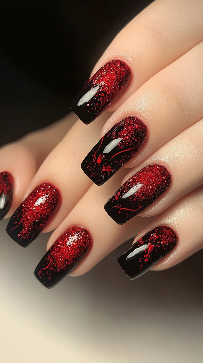 Dazzling Red Glitter Ombre Nails: Your Bold Statement for Any Occasion