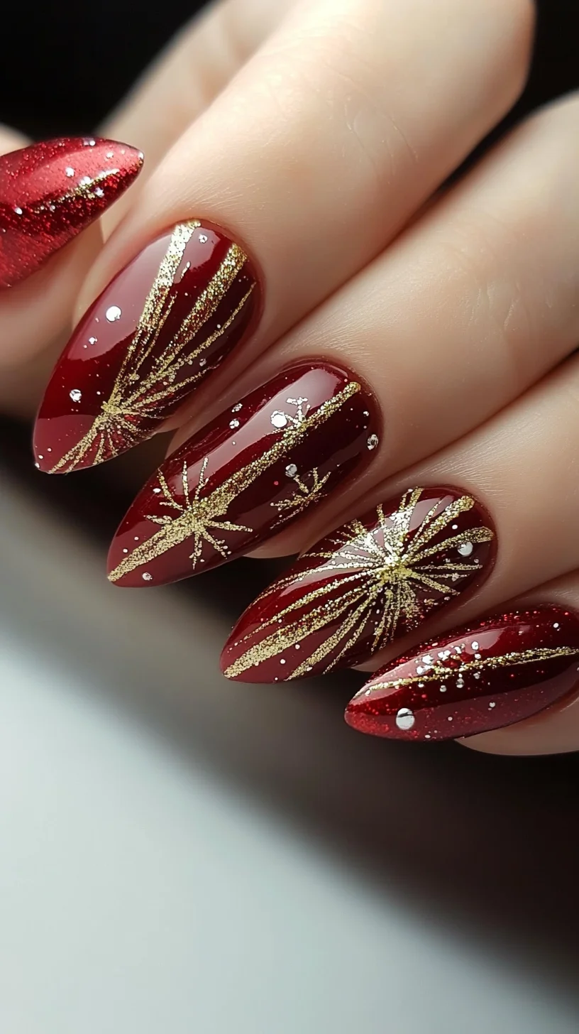 Dazzling Red Sparkle: Elevate Your Nail Game with Glamorous Holiday Flair