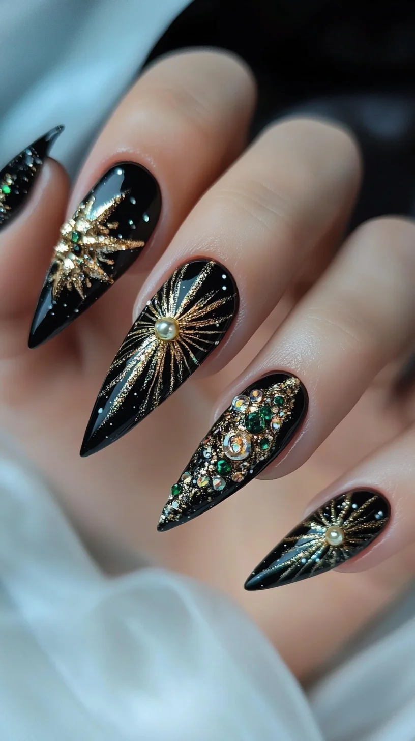 Dazzling Starburst Nail Art: Elevate Your Look with Glamorous Designs