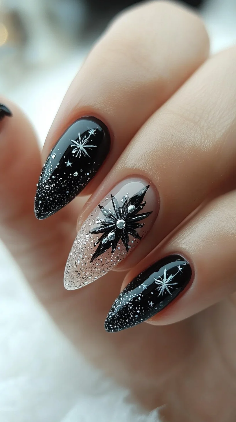 Dazzling Starry Night: Elevate Your Look with Glamorous Celestial Nail Art