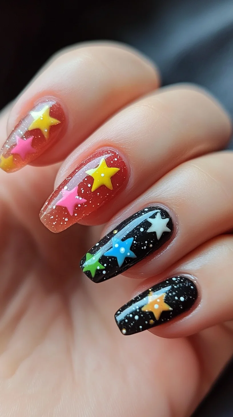 Dazzling Starry Nights: A Vibrant Nail Art Style for Every Occasion