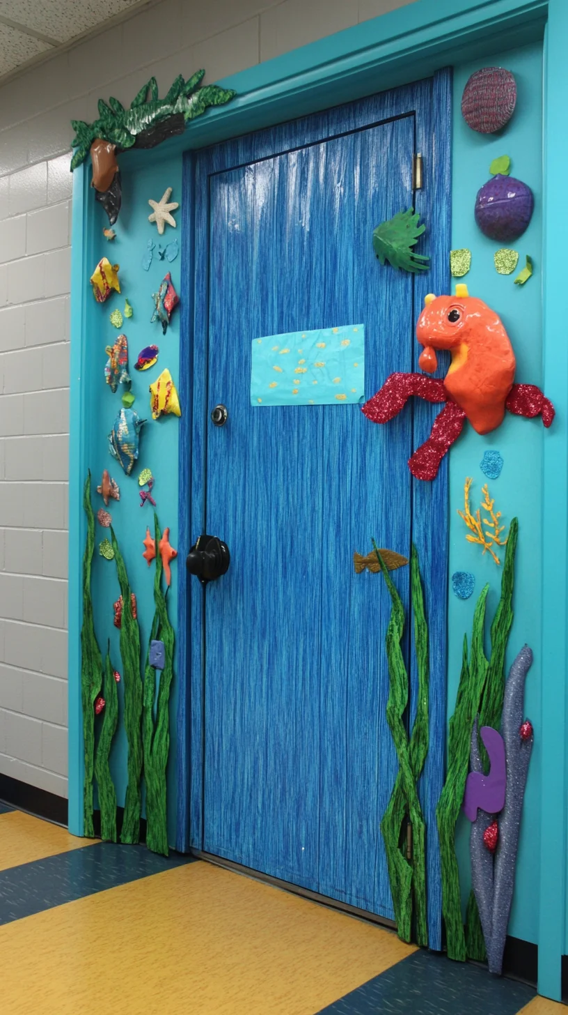 Dive into a Whimsical Underwater Paradise with Vibrant Door Decor