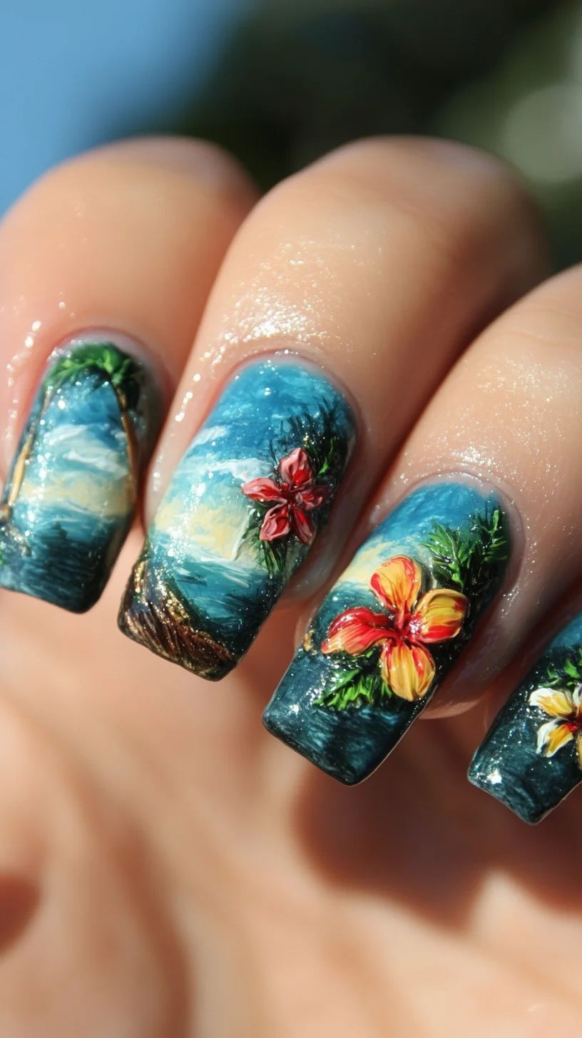 Dive into Paradise: Vibrant Tropical Nail Art for a Summer Vibe