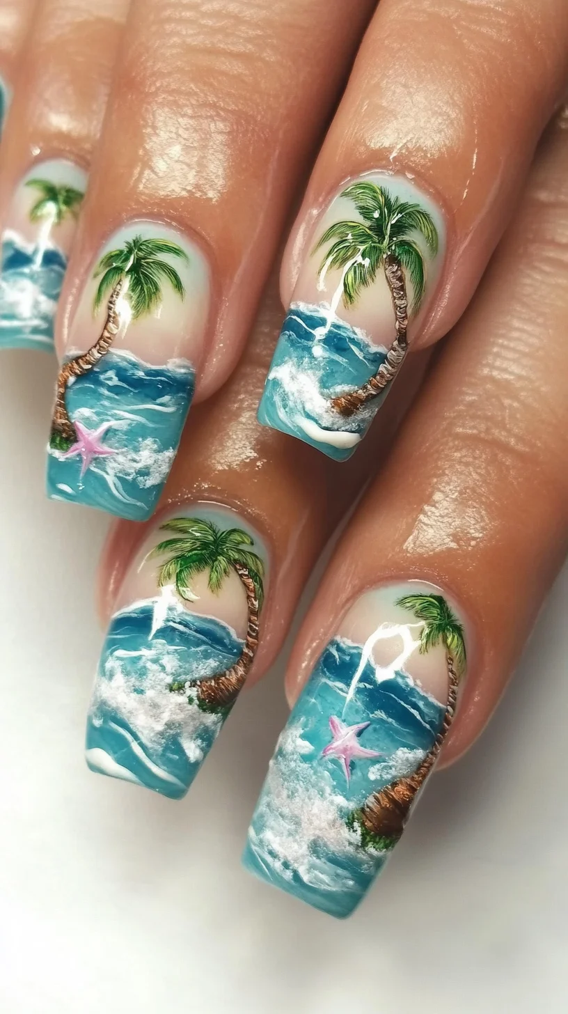Dive into the Tropics with Stunning Palm Tree Nail Art!