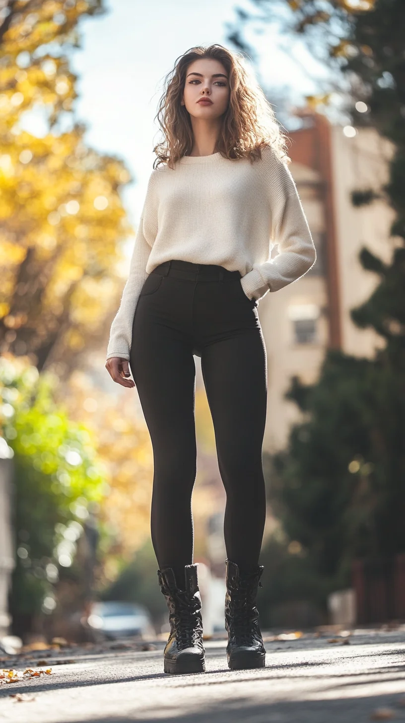 Effortless Chic: A Cozy Sweater Meets Form-Fitting Leggings for All Seasons