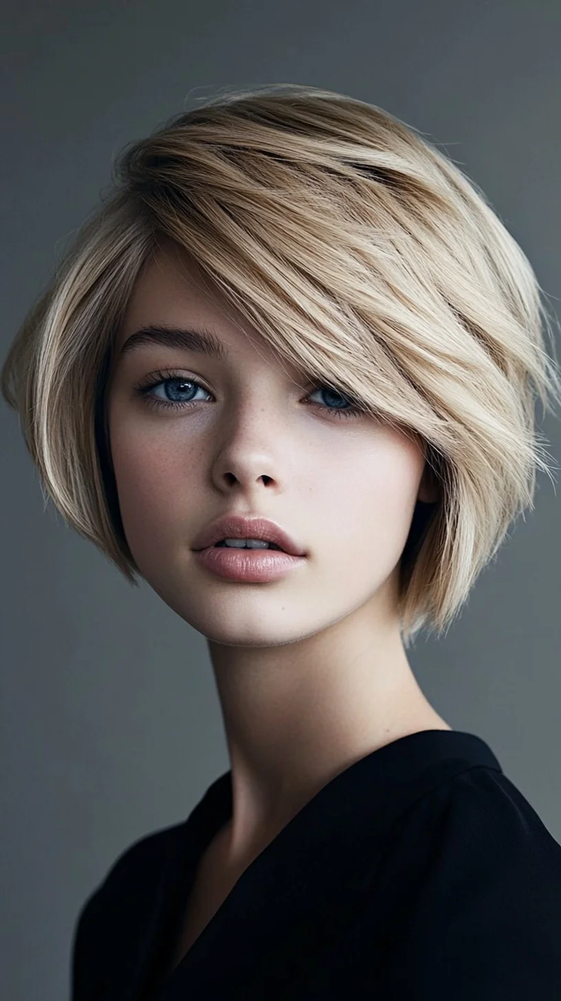 Effortless Chic: The Modern Textured Bob with Subtle Dimensions