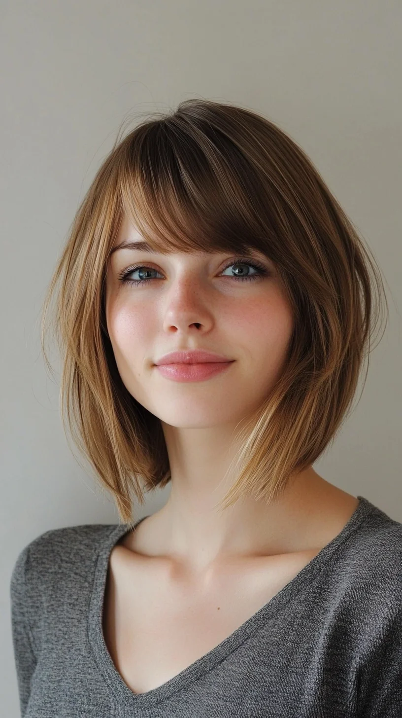 Effortless Chic: The Stylish Long Bob with Flattering Bangs