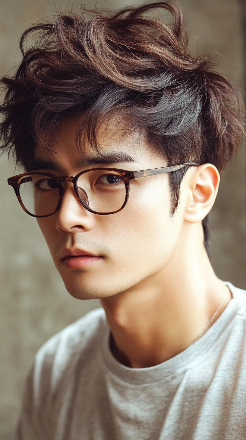 Effortless Cool: Mastering the Casual-Chic Look with Fluffy Hair and Stylish Glasses