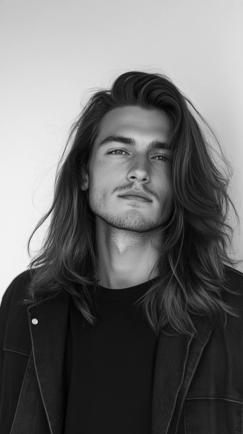 Effortless Cool: Mastering the Long Hair Look with Dark Denim