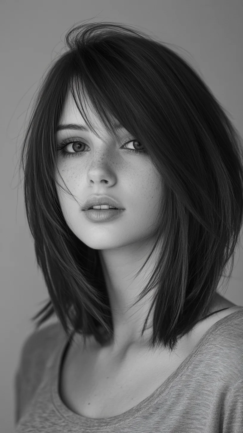 Effortless Elegance: The Chic Layered Bob with Soft Bangs