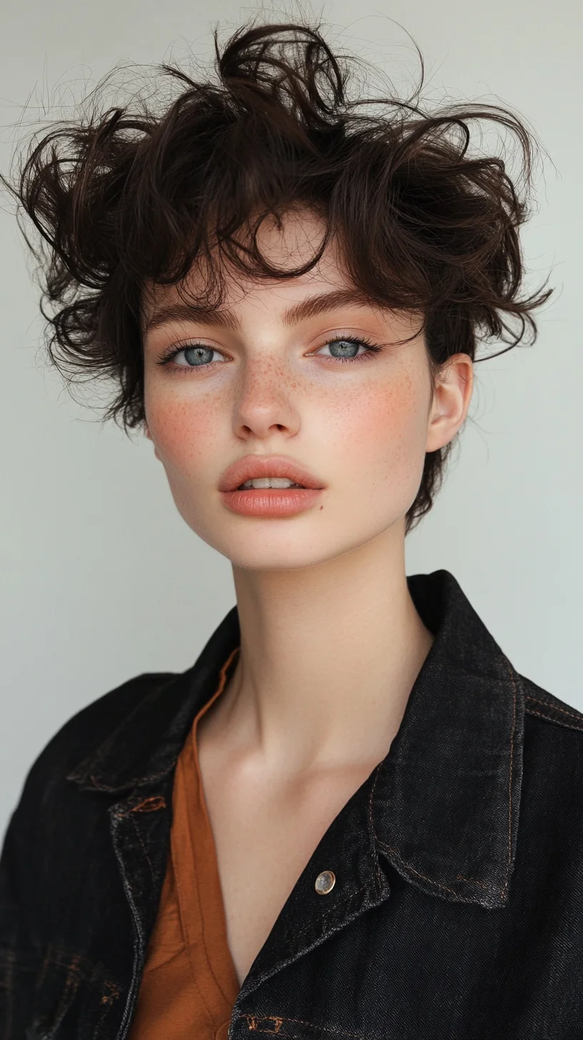Effortless Tousled Waves: A Chic Short Style for Contemporary Looks