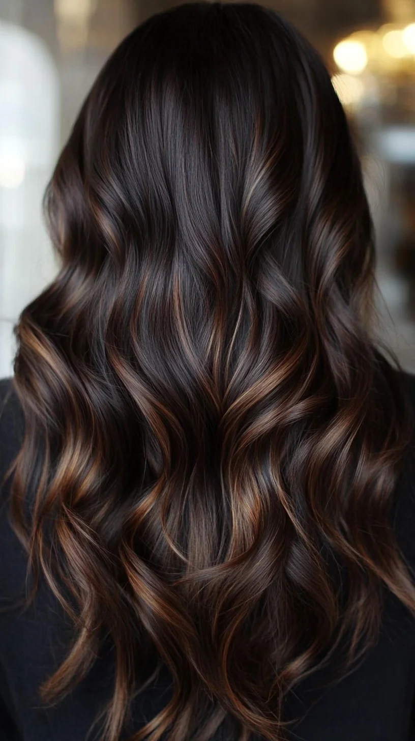 Effortless Waves with Luscious Chestnut Highlights for Stunning Depth