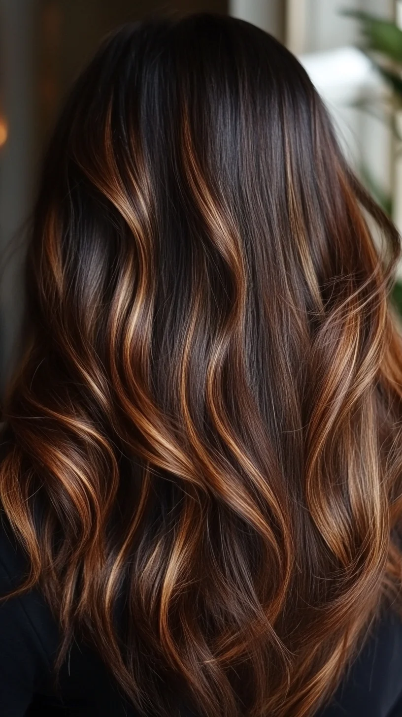 Effortless Waves with Rich Caramel Highlights for a Stunning, Luminous Look