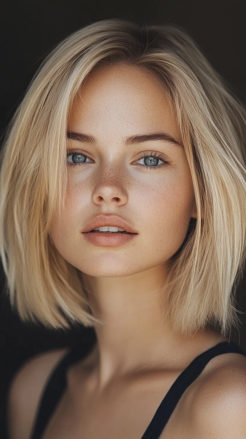Effortlessly Chic Blonde Bob with Soft Layers for a Luminous Look