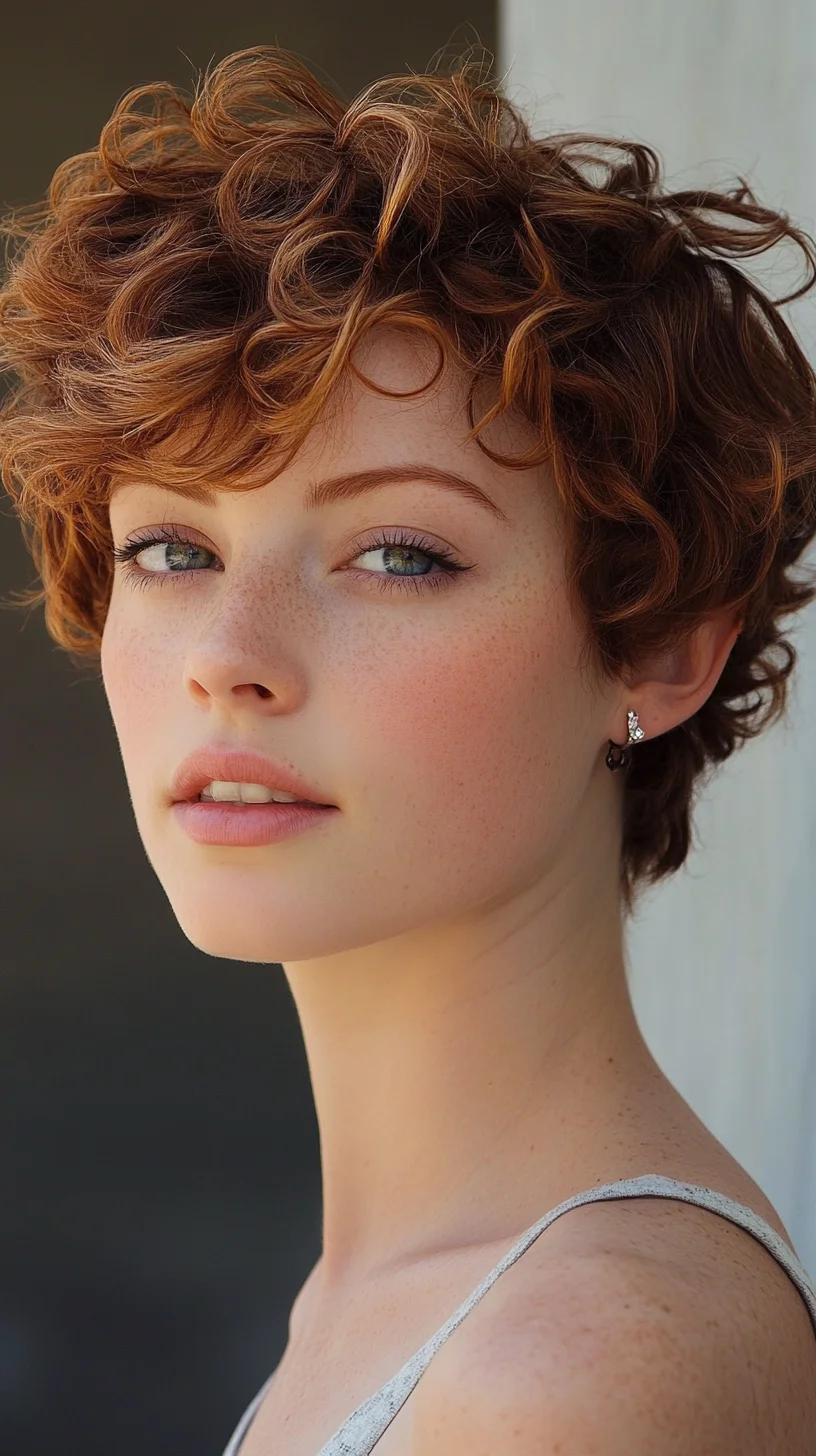 Effortlessly Chic Curly Pixie: A Bold Statement with Soft, Luscious Waves