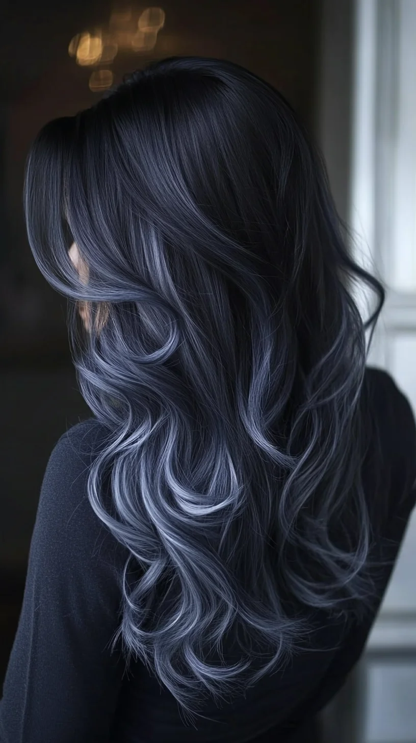 Effortlessly Chic: Dark Waves with Stunning Ombre Highlights