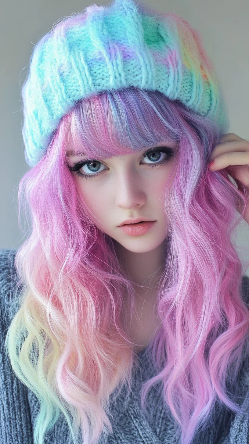 Effortlessly Chic: Embrace Colorful Waves Under a Cozy Beanie