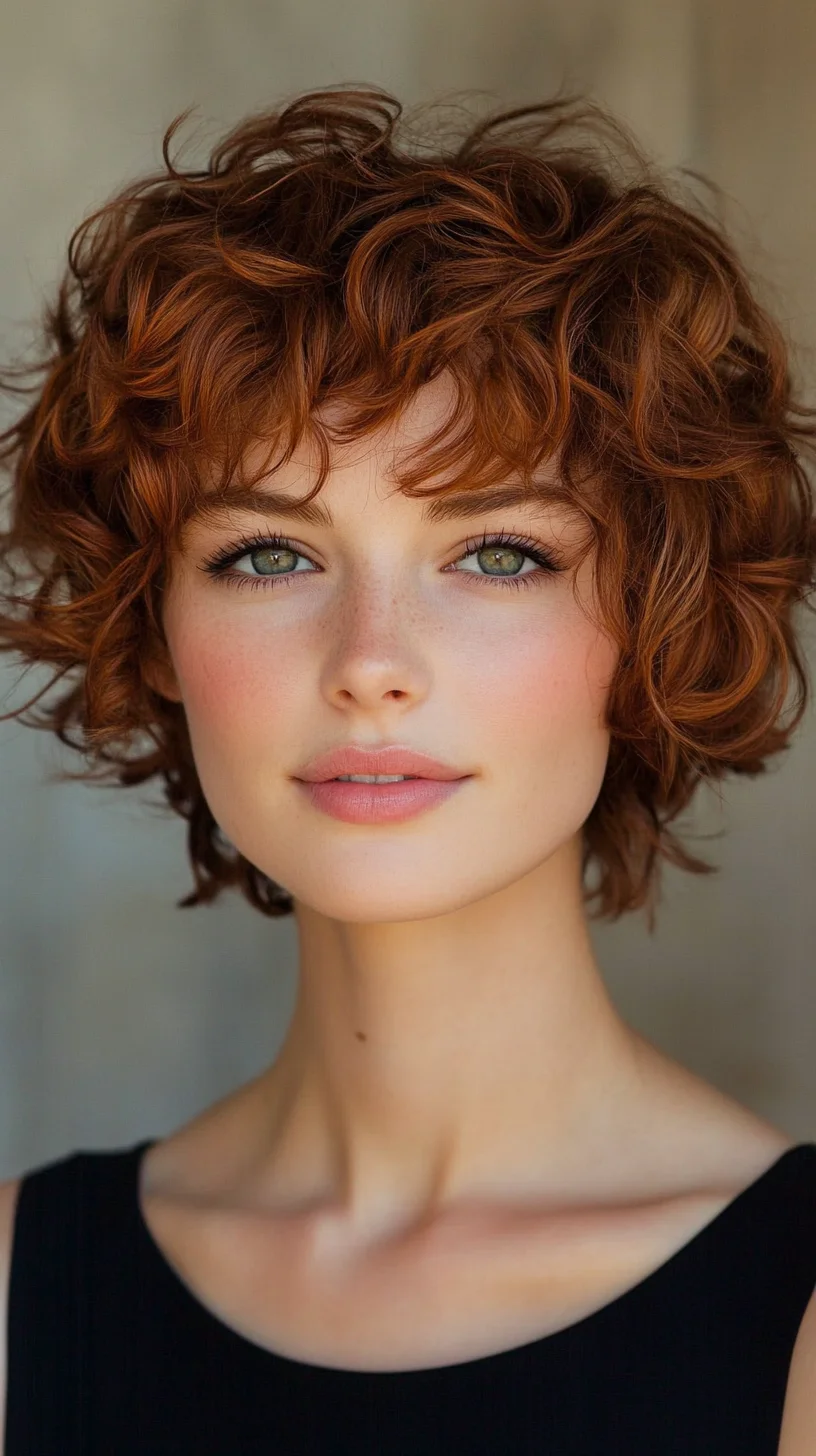 Effortlessly Chic: Embrace Natural Curls with a Modern Short Bob