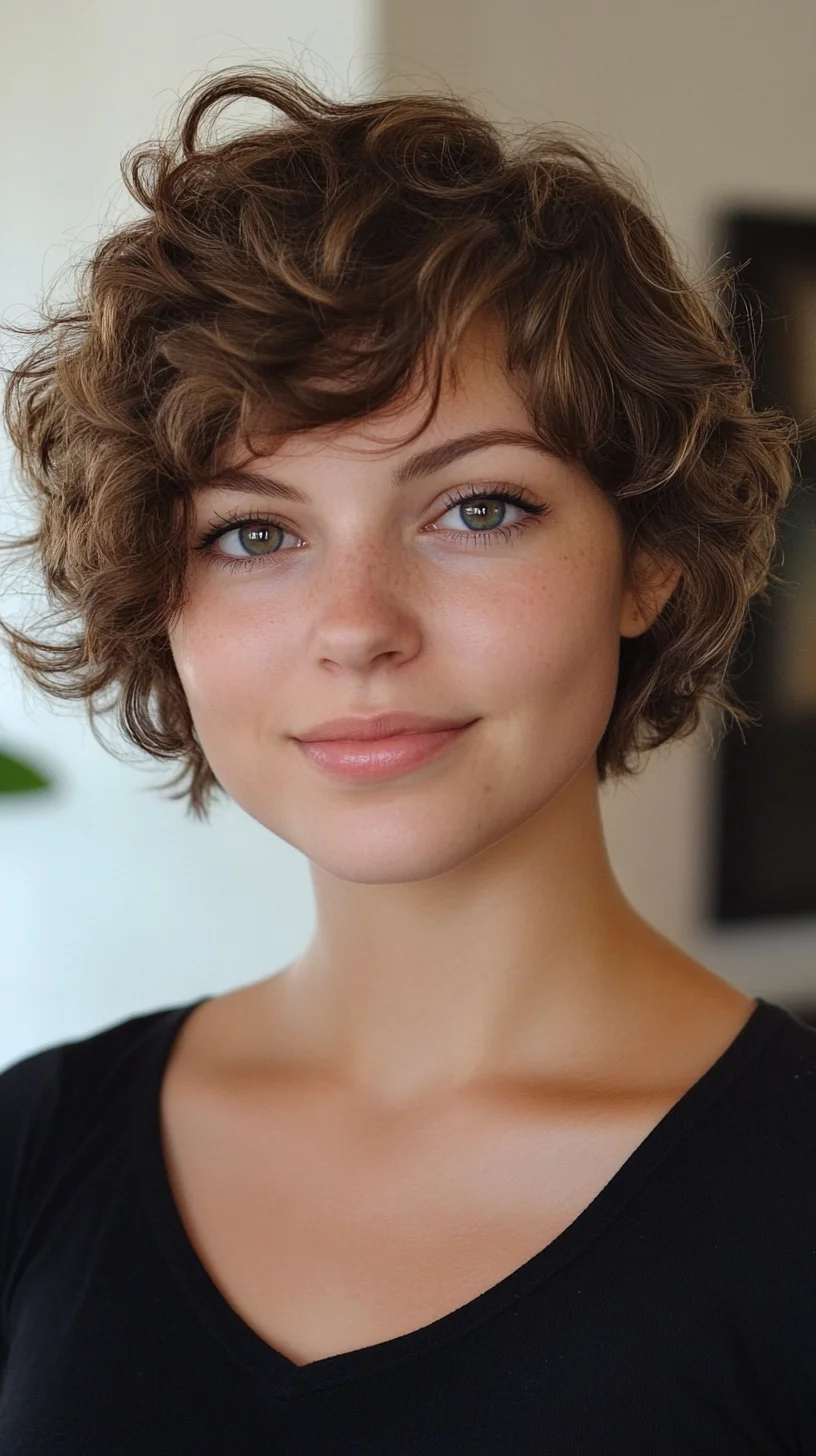 Effortlessly Chic: Embrace Playful Curls with a Modern Short Hairstyle