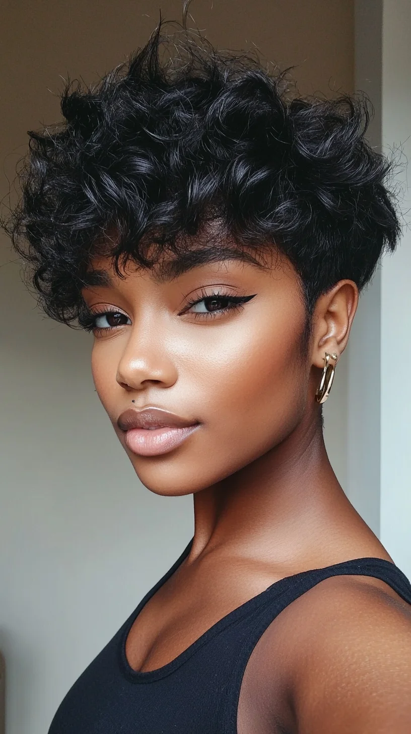 Effortlessly Chic: Embrace Playful Curls with This Short Textured Hairstyle