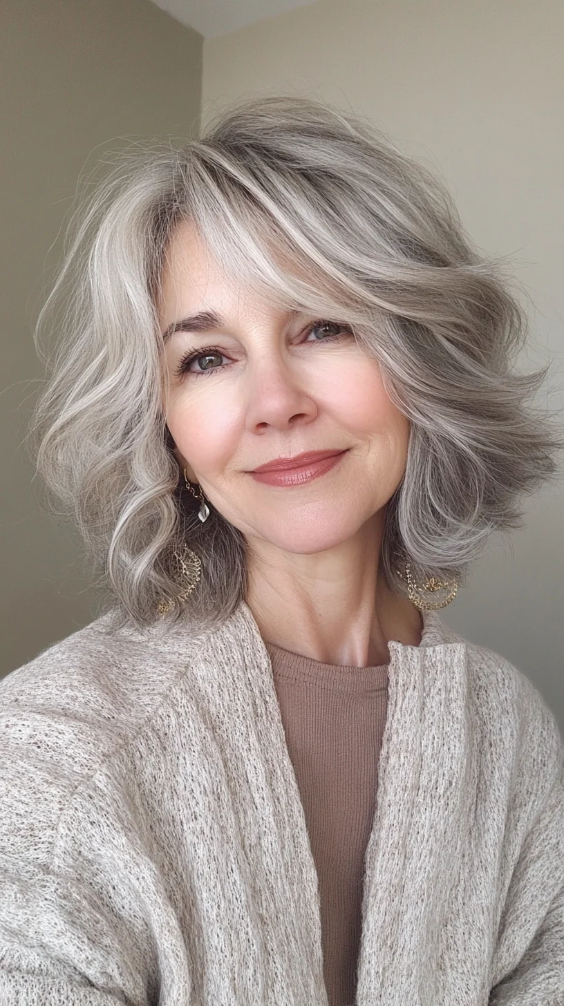 Effortlessly Chic: Embrace Soft Waves with a Modern Silver Shine