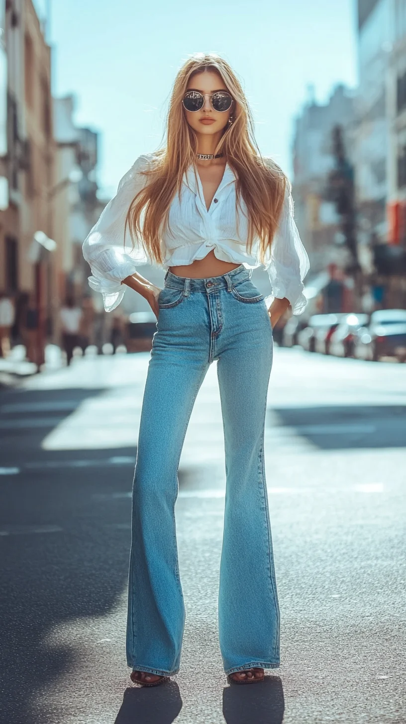 Effortlessly Chic: Embrace the Boho Vibe with High-Waisted Flare Jeans