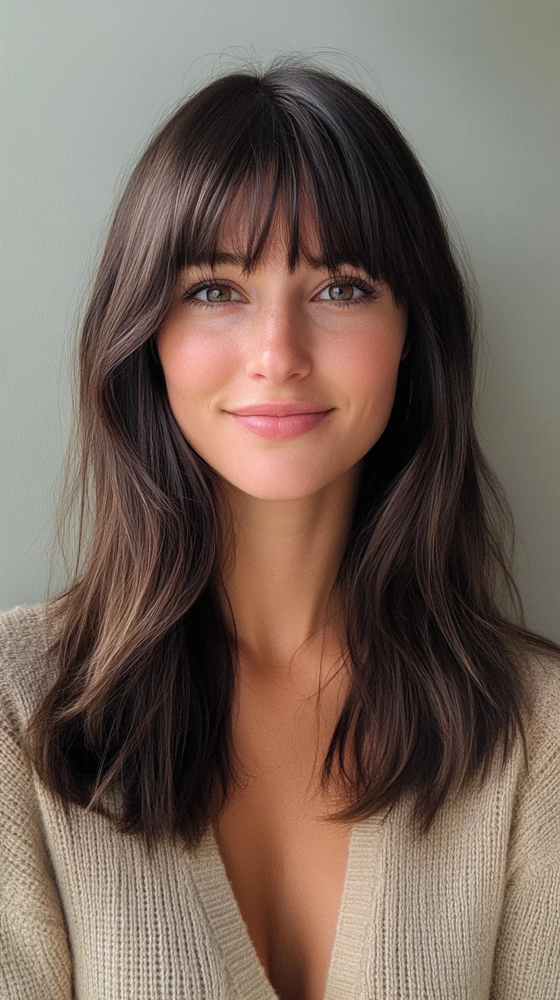 Effortlessly Chic: Embrace the Flowy Layers and Stylish Bangs
