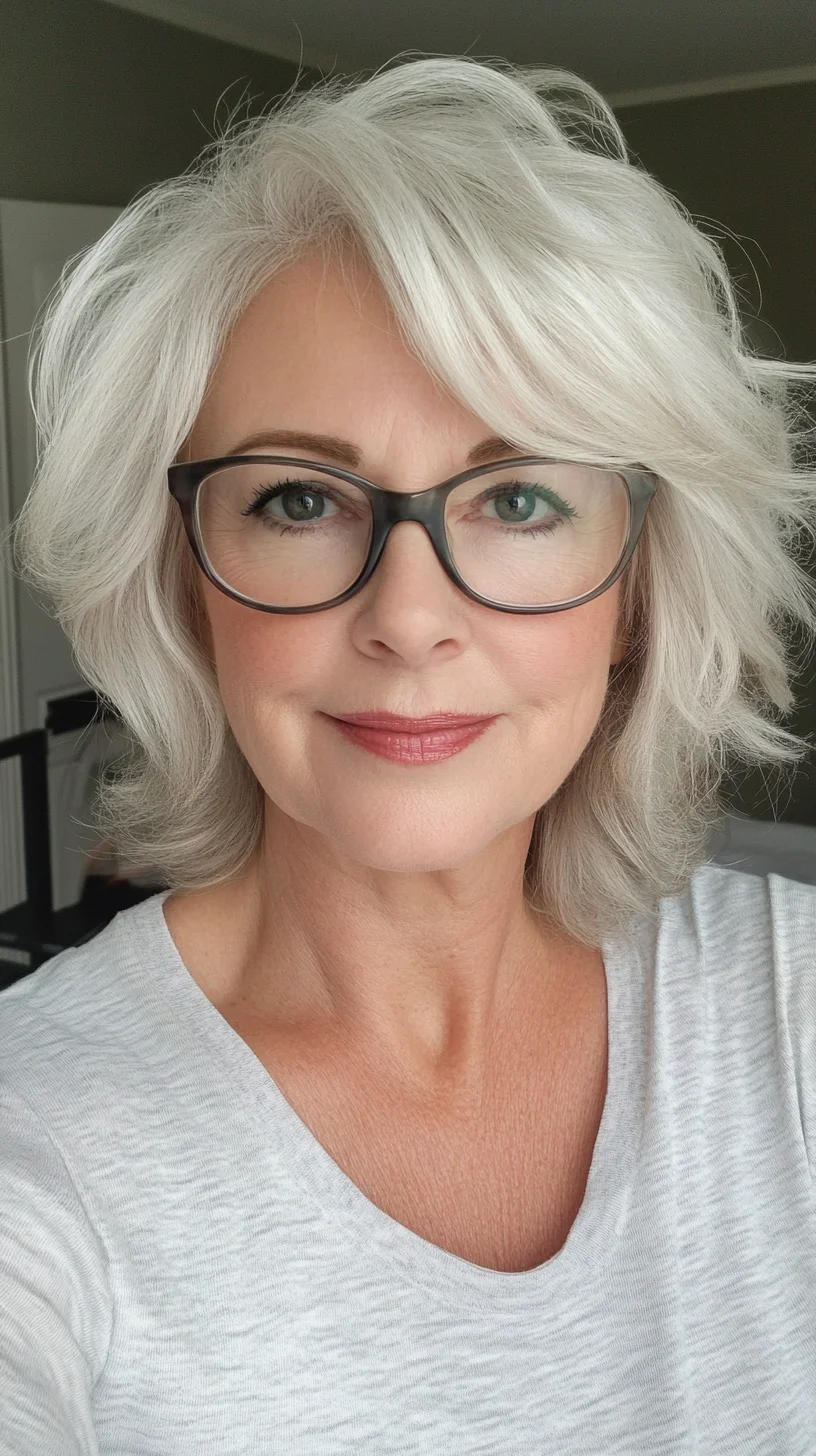 Effortlessly Chic: Embrace the Soft Waves of Silver Sophistication