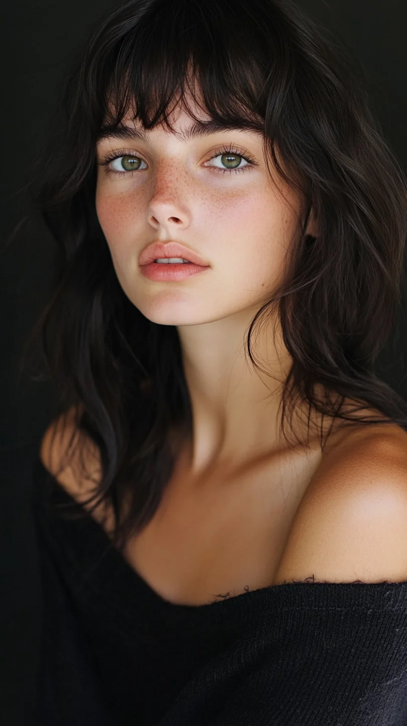 Effortlessly Chic: Embrace the Tousled Waves with Soft Bangs