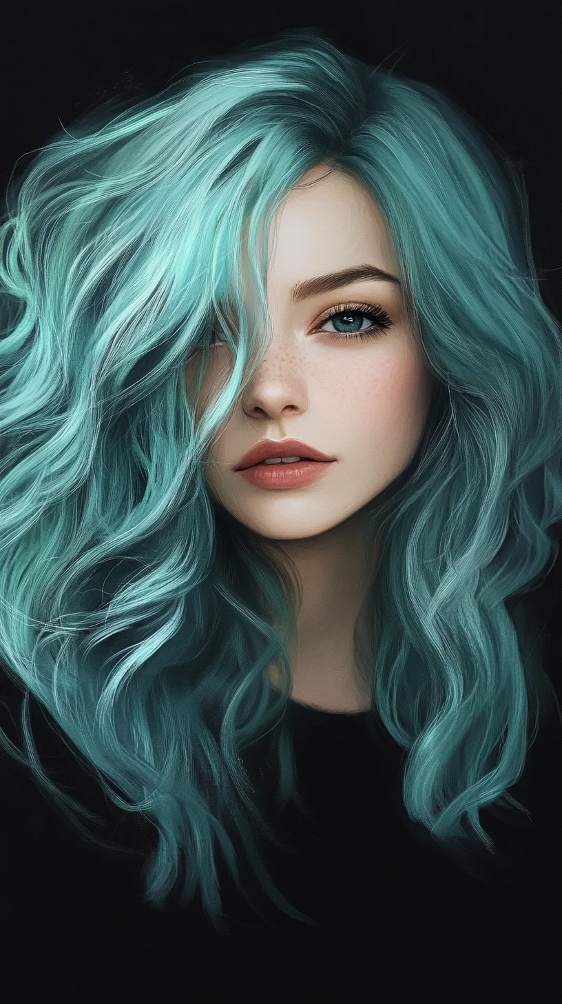 Effortlessly Chic: Embrace Vibrant Waves with a Teal Hair Transformation