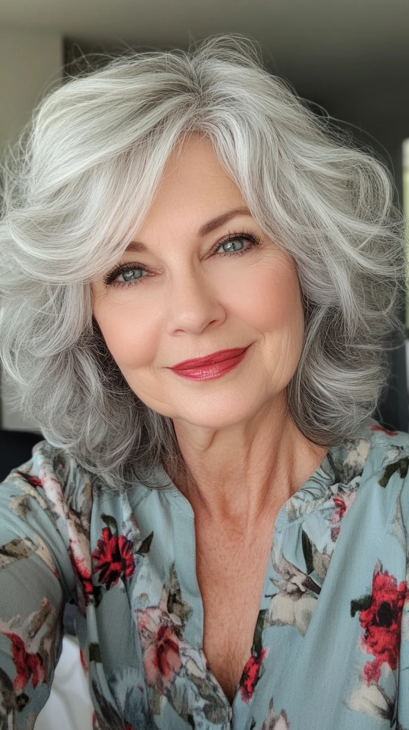 Effortlessly Chic: Embrace Volume and Elegance with This Stunning Silver Bob