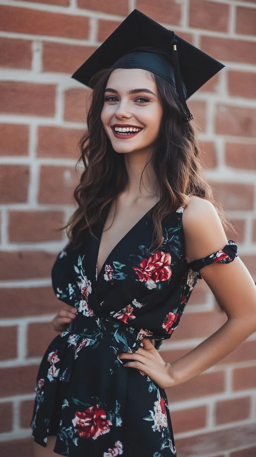 Effortlessly Chic: Floral Romper for Your Graduation Celebration