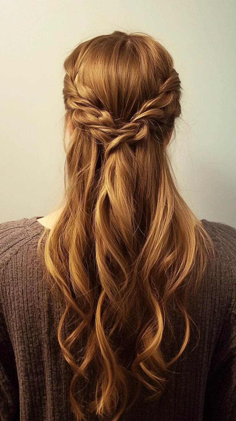 Effortlessly Chic Half-Up Style with Twisted Braids and Loose Waves