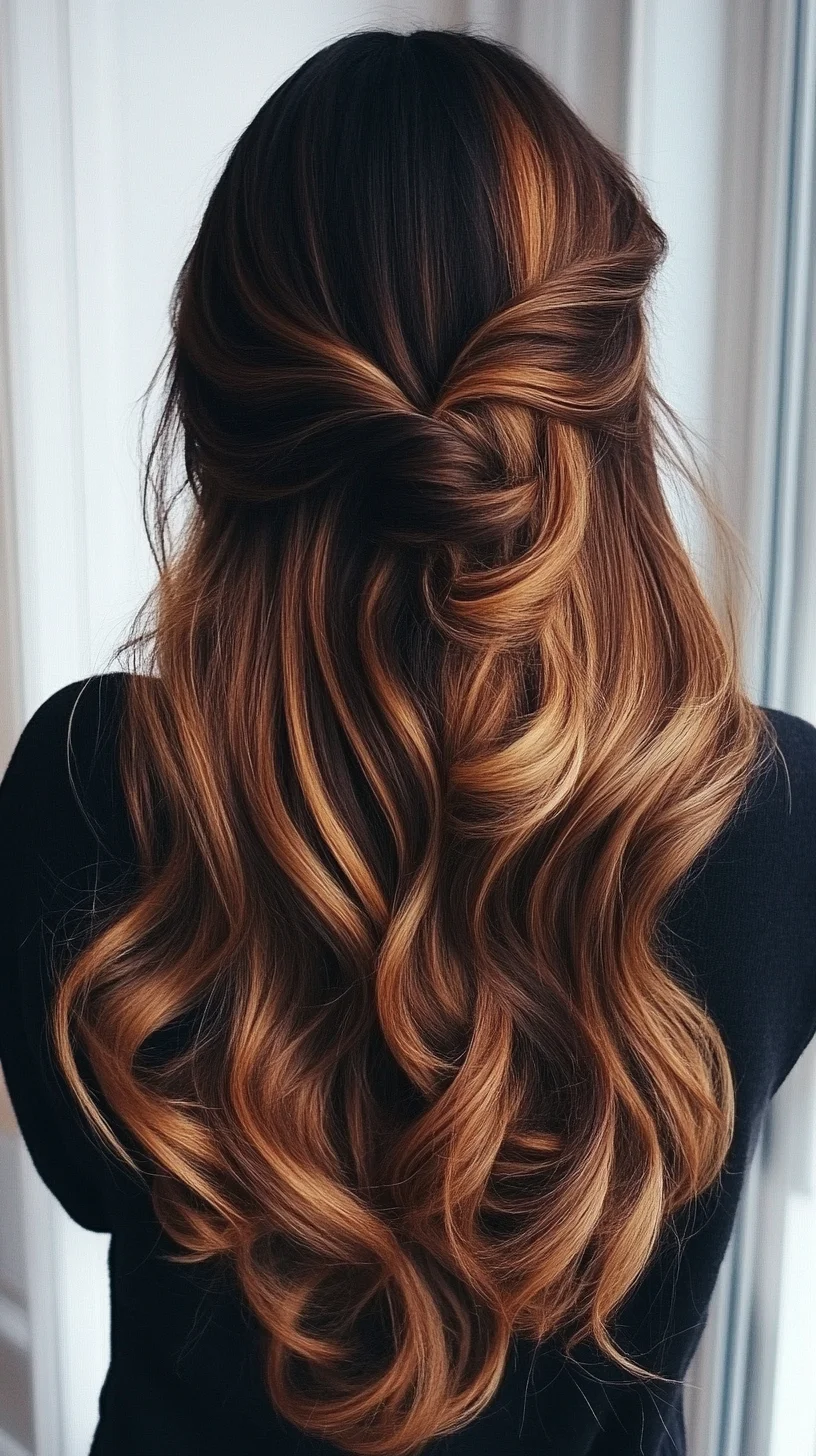 Effortlessly Chic Half-Up Waves: The Ideal Balance of Elegance and Relaxation