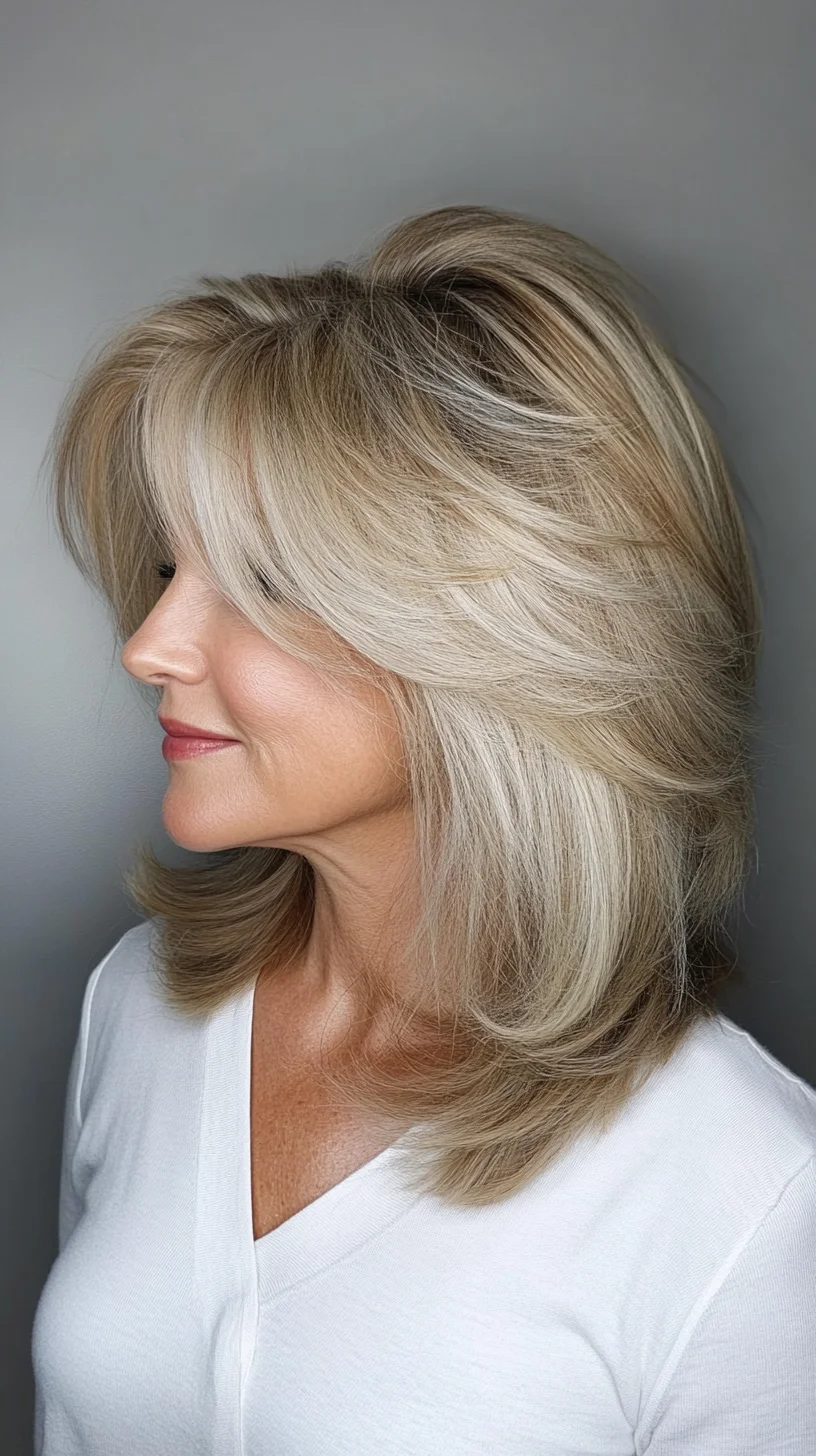 Effortlessly Chic Layered Hairstyle for a Timeless, Glamorous Look