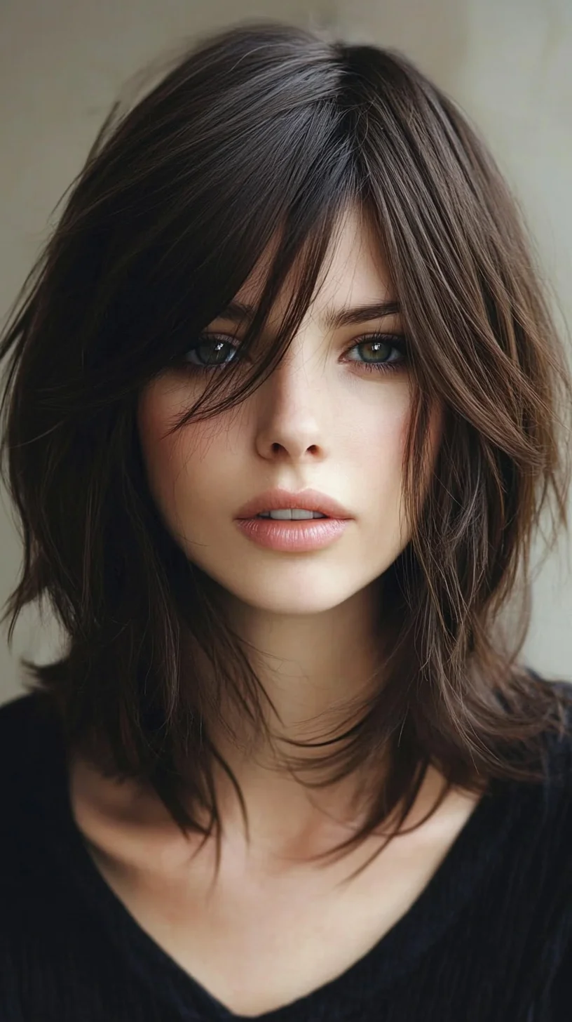 Effortlessly Chic Layered Lob: The Perfect Balance of Texture and Elegance
