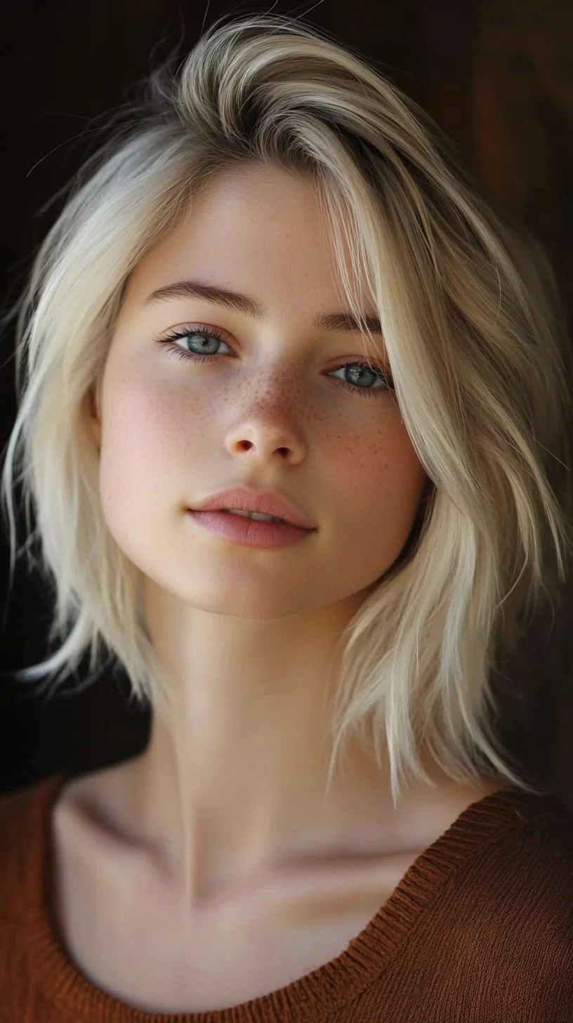 Effortlessly Chic Layered Lob with Textured Waves