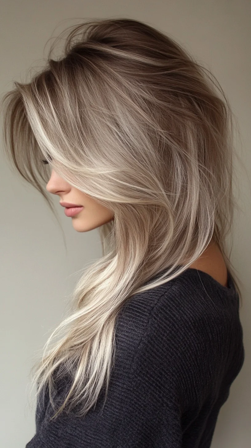 Effortlessly Chic Layered Waves with Stunning Highlights