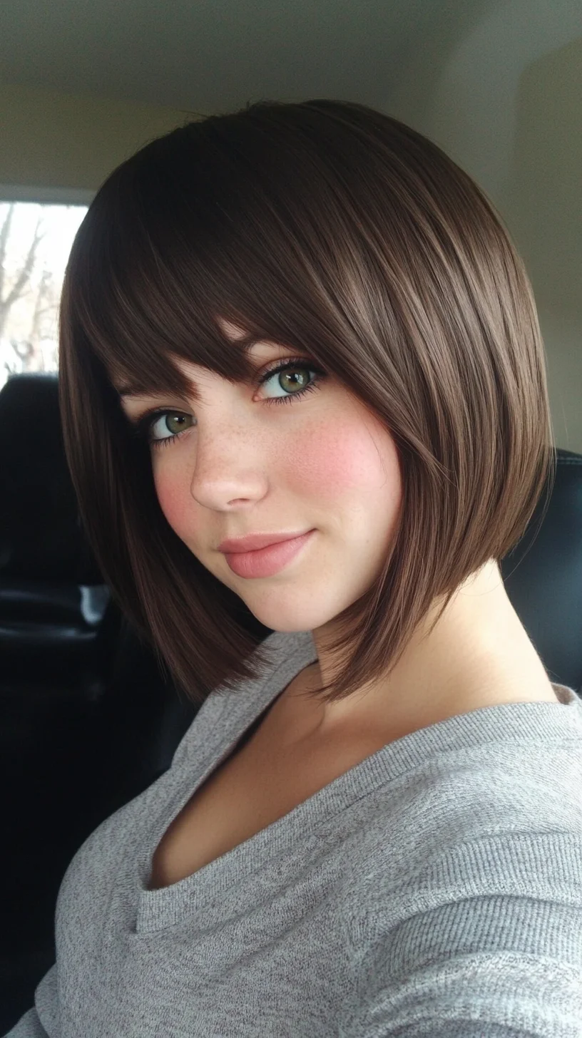 Effortlessly Chic Lob with Soft Bangs for a Fresh, Modern Look