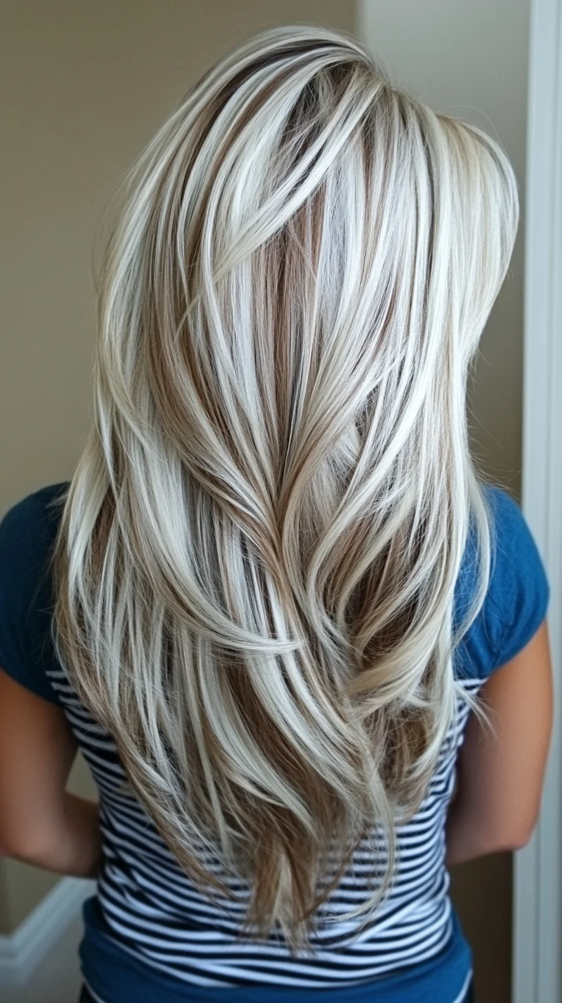 Effortlessly Chic: Long, Layered Waves with Luminous Highlights
