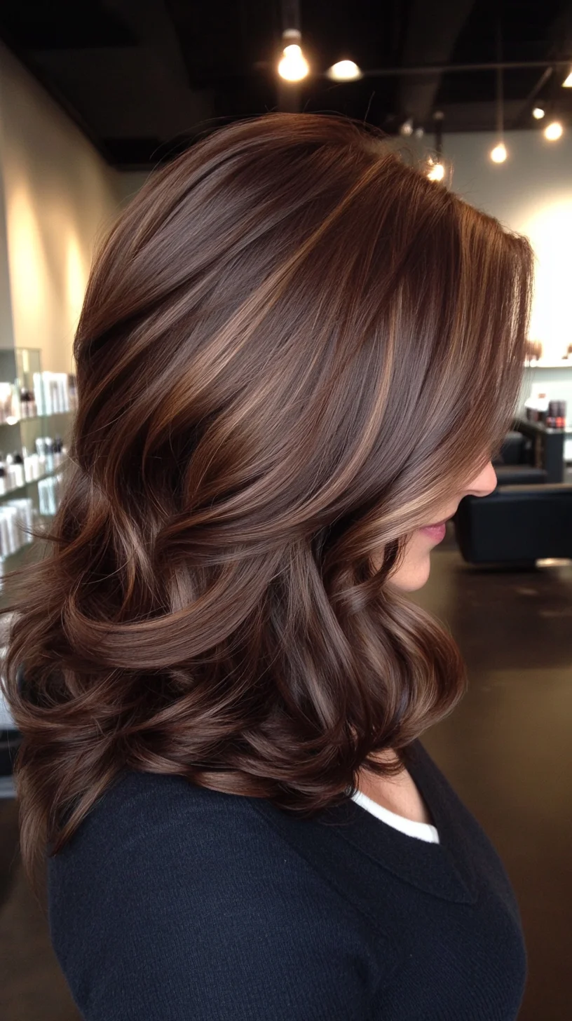 Effortlessly Chic Loose Waves with Rich Caramel Highlights