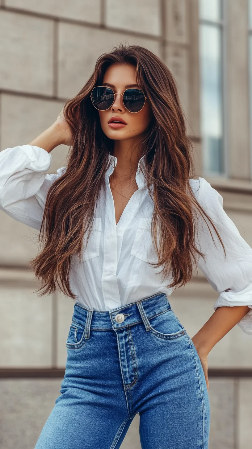 Effortlessly Chic: Master the Art of Timeless Denim and Crisp White Combo