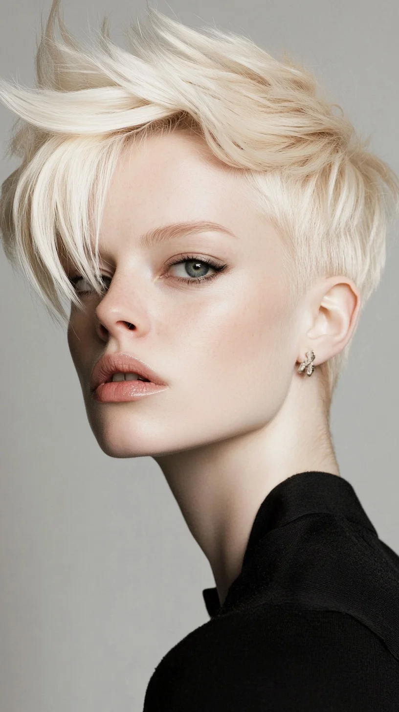 Effortlessly Chic Pixie: A Bold Statement in Blonde