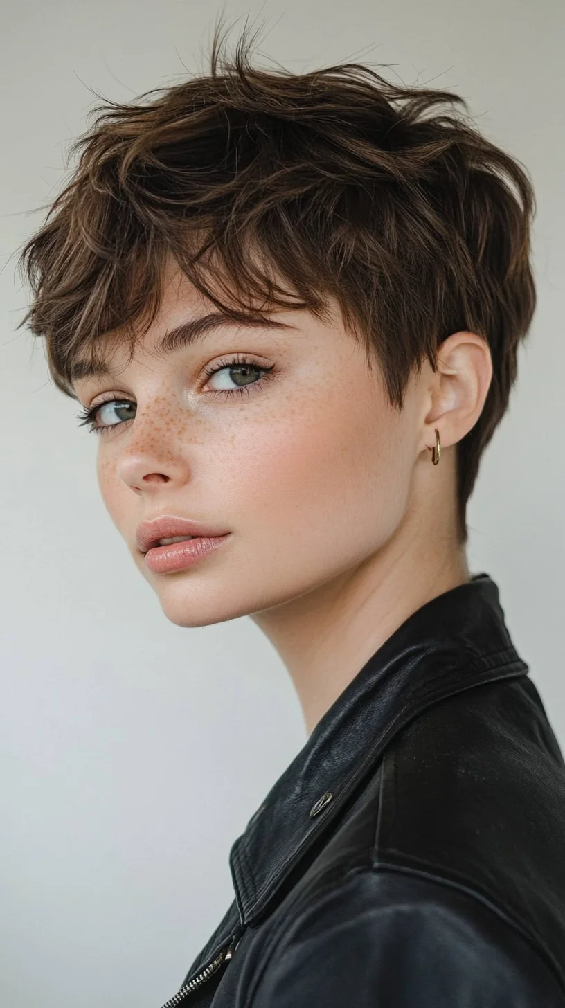 Effortlessly Chic Pixie: The Perfect Blend of Texture and Elegance