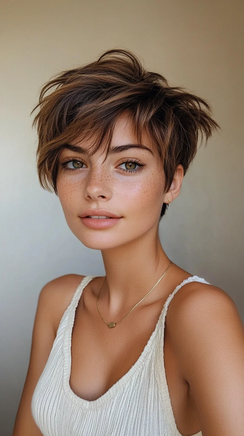 Effortlessly Chic Short Layers with Textured Volume