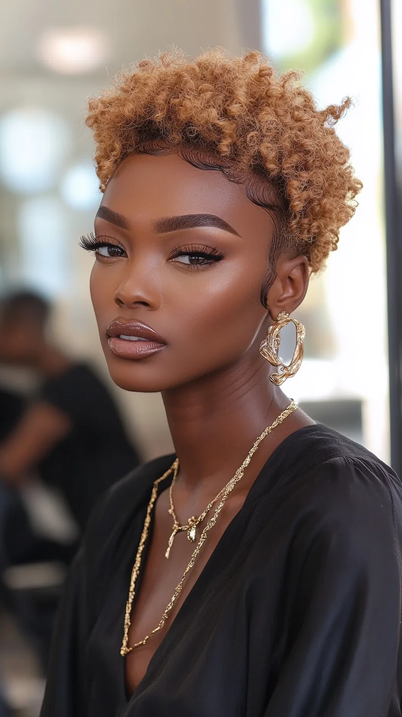 Effortlessly Chic: Short Natural Curls with Stunning Definition and Shine
