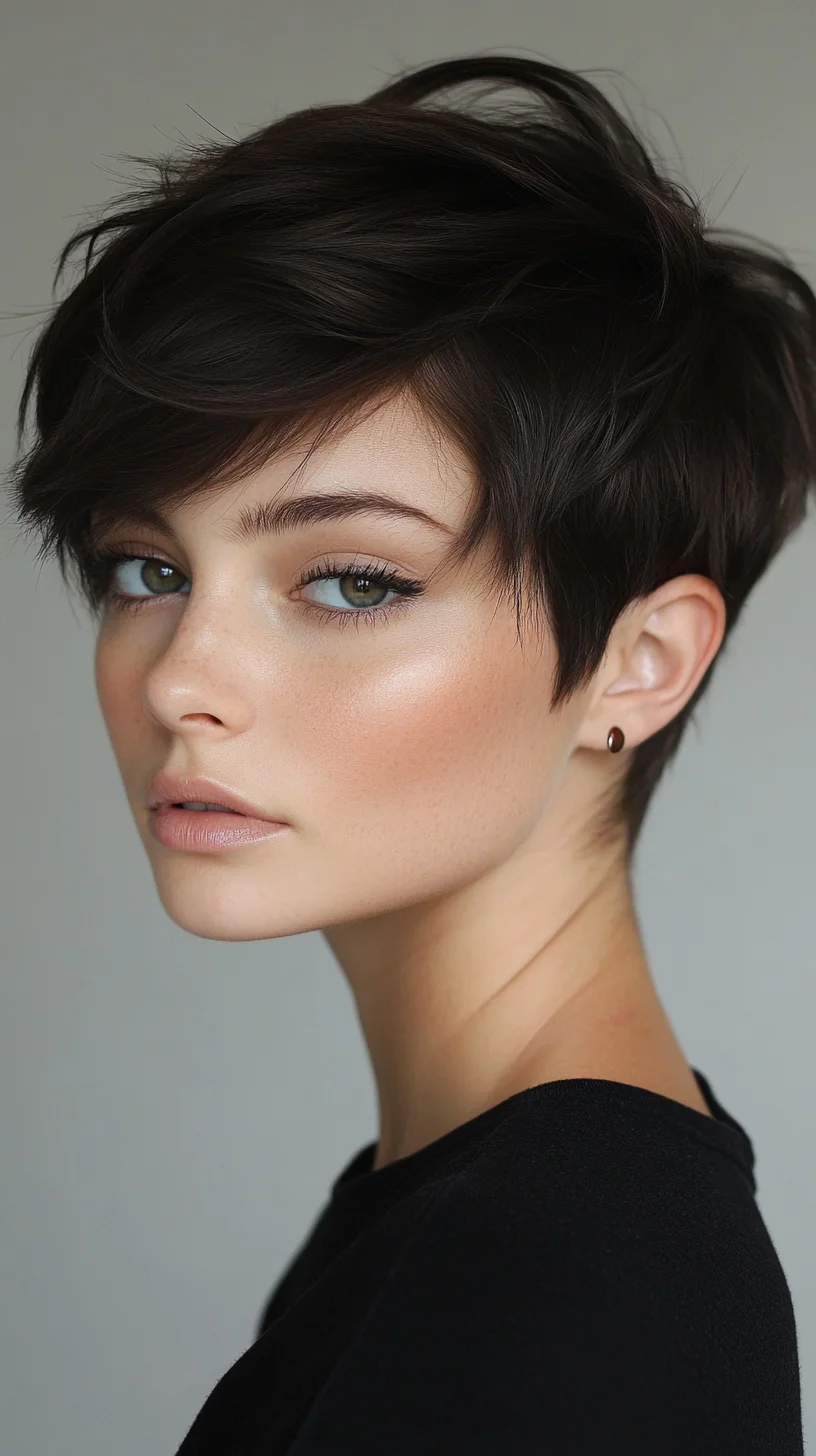 Effortlessly Chic Short Pixie Cut with Textured Layers