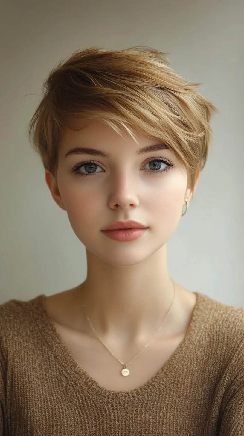 Effortlessly Chic Short Pixie Cut with Textured Layers