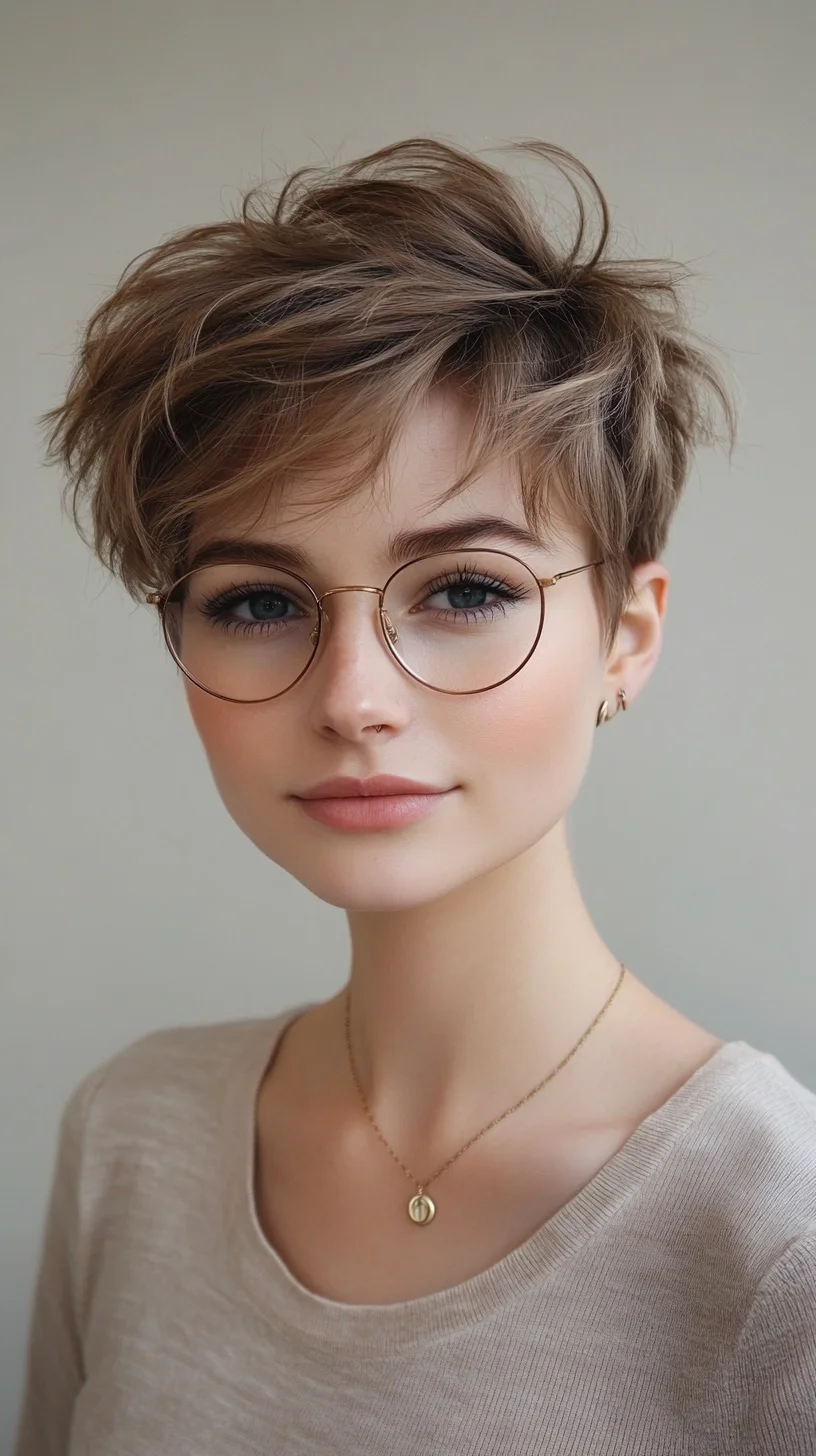 Effortlessly Chic Short Tresses: The Modern Pixie With Tousled Texture