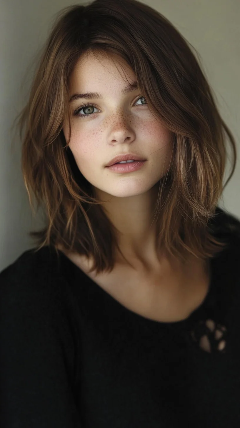 Effortlessly Chic Shoulder-Length Waves for a Modern Twist